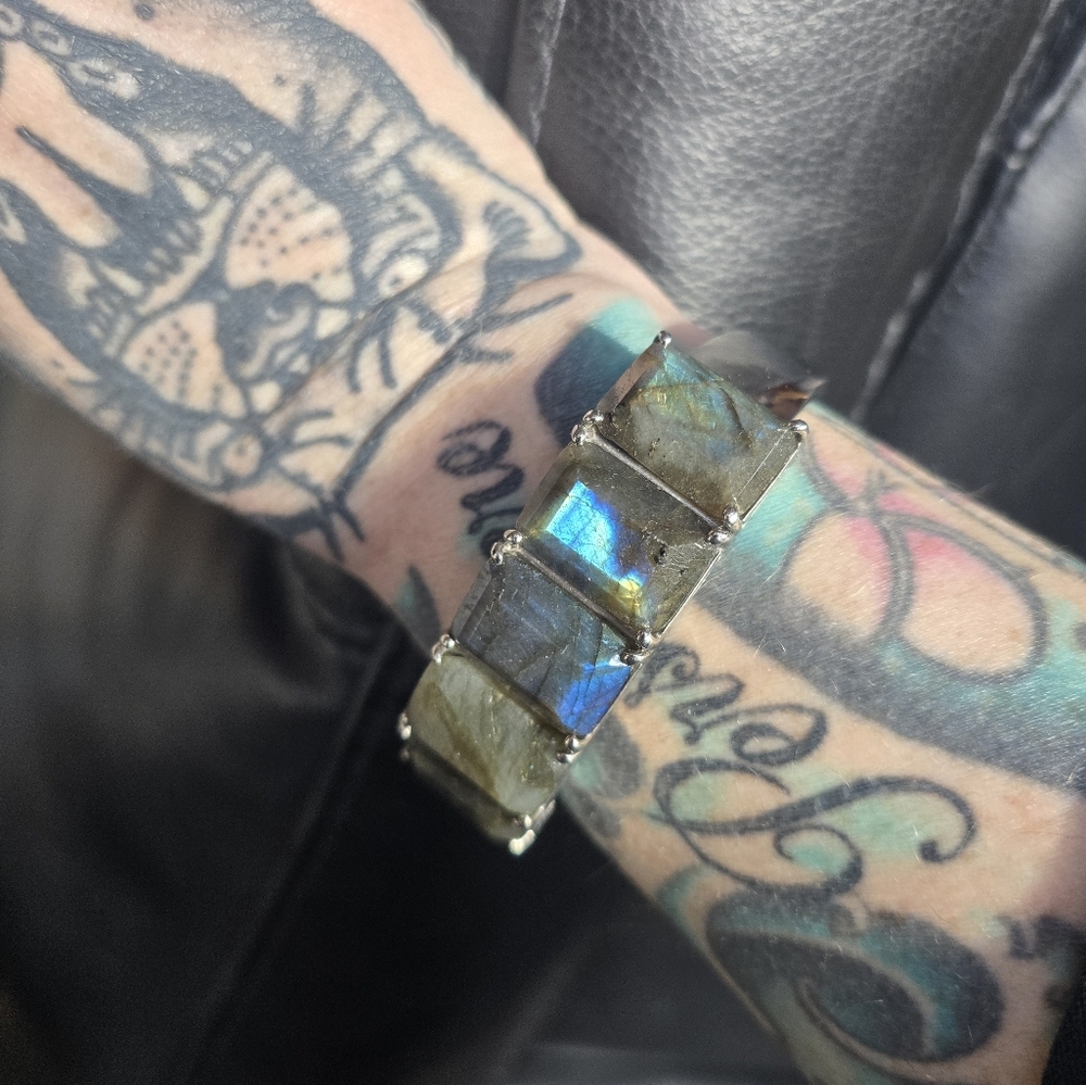 Rare and Discontinued Evil Pawn Jewelry Labradorite Beira Cuff